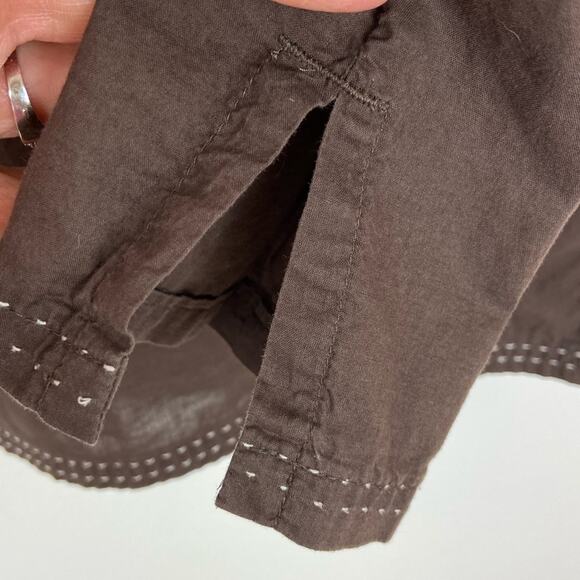 PrAna 100% Cotton Long Sleeve V-Neck Boho Top Small Brown - Picture 6 of 10